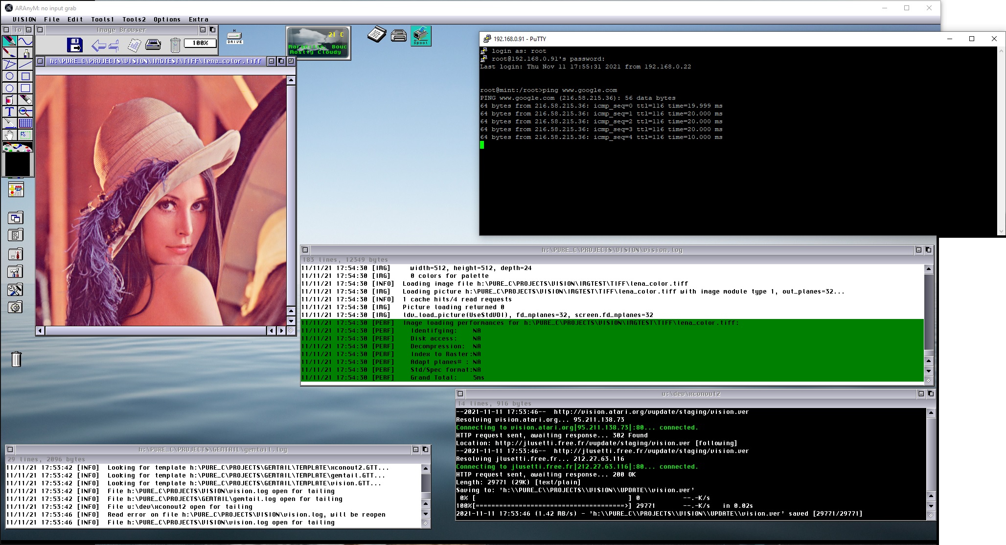 Aranym running Mint and softwares